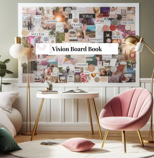 Vision Board Editable Printable Kit Aesthetic Vision Board Template 300+ Elements DIY Mood Board for Women Over 100 Affirmations and Quotes