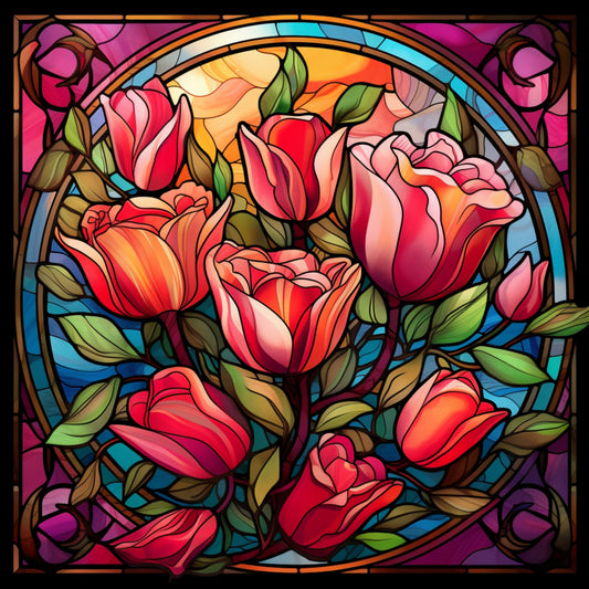 Whimsigoth Cottage Core Stained Glass Art - A Retro-Style Bedroom Decor Delight! Set #5 Fantasy Art Print DIY Cottage Core Wall Art Make Your Own Poster Cards Home Decor