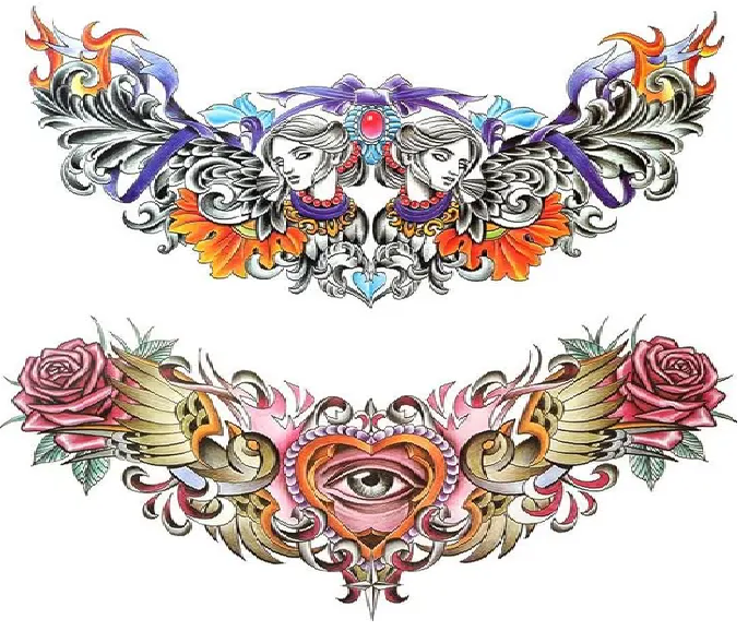 Realistic Floral Fantasy Lower Abdomen Tattoos 6 Sheet Set for Scar Concealment Bold Body Art Printable Temporary Tattoo Digital Download