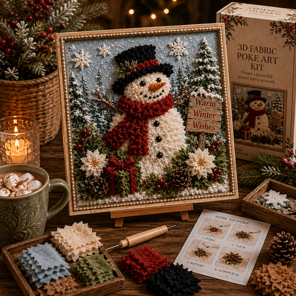 3D Fabric Poke Art Christmas Craft Kit, Choose Your Design, DIY Holiday Craft, No Sewing, Handmade Christmas Gift