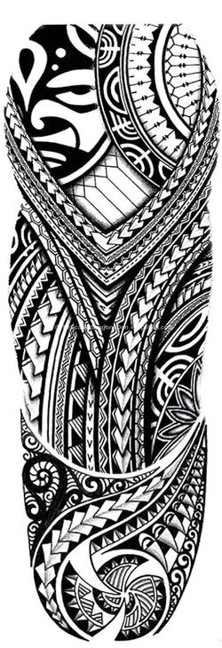 3D Polynesian Maori Printable Large Full Coverage Temporary Tattoo - Custom Digital Download Design - DIY Your Own Art Sticker Designs etc.
