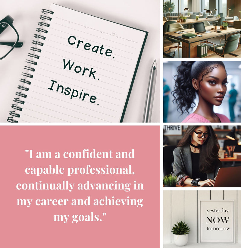 Vision Board Editable Printable Kit Aesthetic Vision Board Template 300+ Elements DIY Mood Board for Women Over 100 Affirmations and Quotes