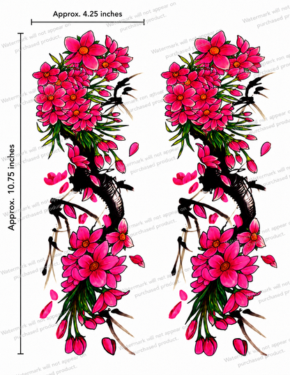 Celestial Unicorn Floral Tattoo Designs – Set of 16 Printable Fantasy Temporary Tattoo Art Downloads