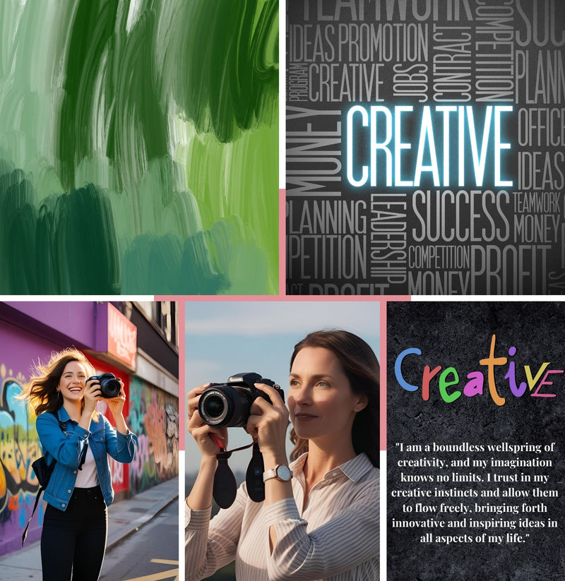 Vision Board Editable Printable Kit Aesthetic Vision Board Template 300+ Elements DIY Mood Board for Women Over 100 Affirmations and Quotes