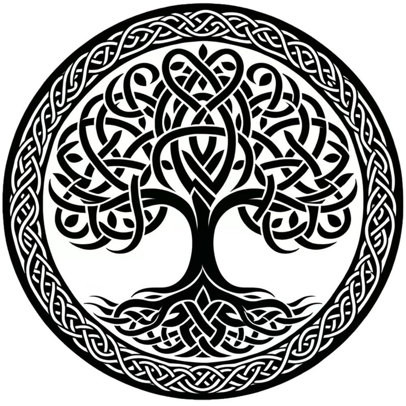Celtic Tree of Life Tattoo Stencil Bundle – Intricate Knotwork Design for Sublimation or Ink
