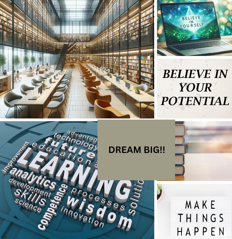 Vision Board Editable Printable Kit Aesthetic Vision Board Template 300+ Elements DIY Mood Board for Women Over 100 Affirmations and Quotes