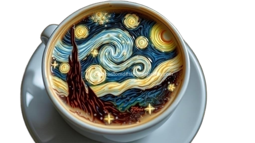 A Cup of Coffee for van Gogh AI Created One of a Kind Digital Download Canvas Poster Wall Art Print DIY Printable Gift Make Your Own Crafts
