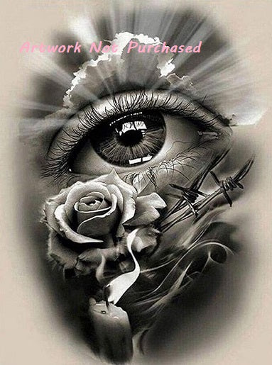 Printable Eye with Rose Tattoo 5 Designs Digital File Downloads Custom Tshirt Design Framed Art Create Your Own Canvas Wall Art Poster Cards