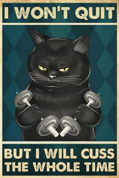 Black Cat I Won't Quit I Will Cuss the Whole Time- AI Enhanced Versatile Digital Designed Instant Download Fairycore, Cottagecore, DIY Craft
