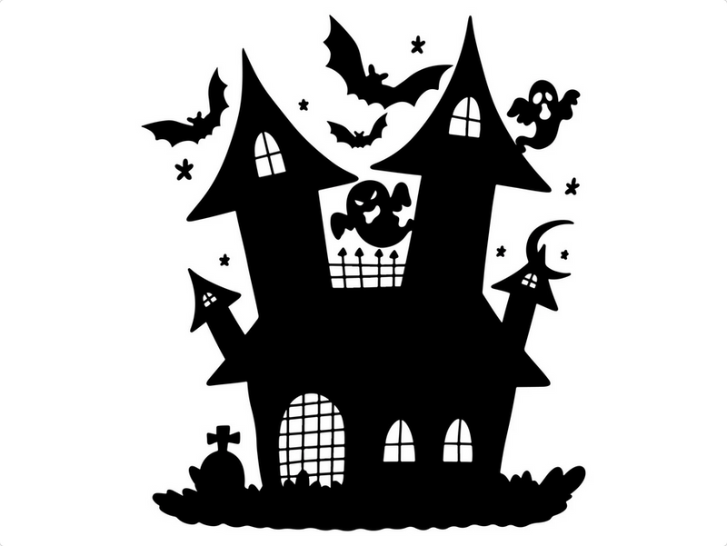Black House Witches on Brooms Angry Black Cat Witch Boots and More Mega Bundle Halloween SVG Cut and Print Files for DIY Halloween Crafts
