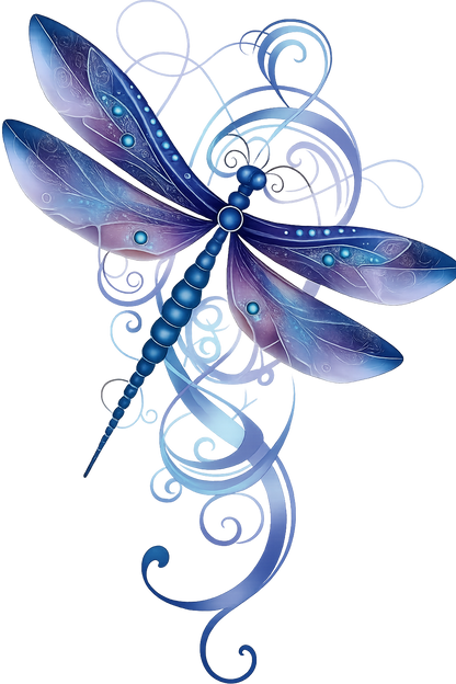 Whimsical Fantasy Dragonfly SVG Bundle – Resizable Digital Art in Blue, Purple, Gold, Green, and Forest Variants for Crafting and Décor