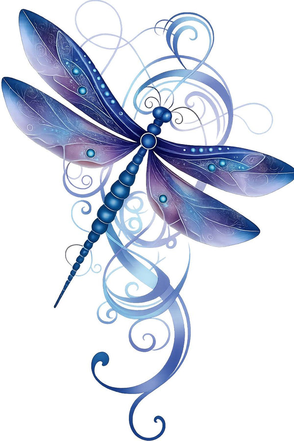 Whimsical Fantasy Dragonfly SVG Bundle – Resizable Digital Art in Blue, Purple, Gold, Green, and Forest Variants for Crafting and Décor