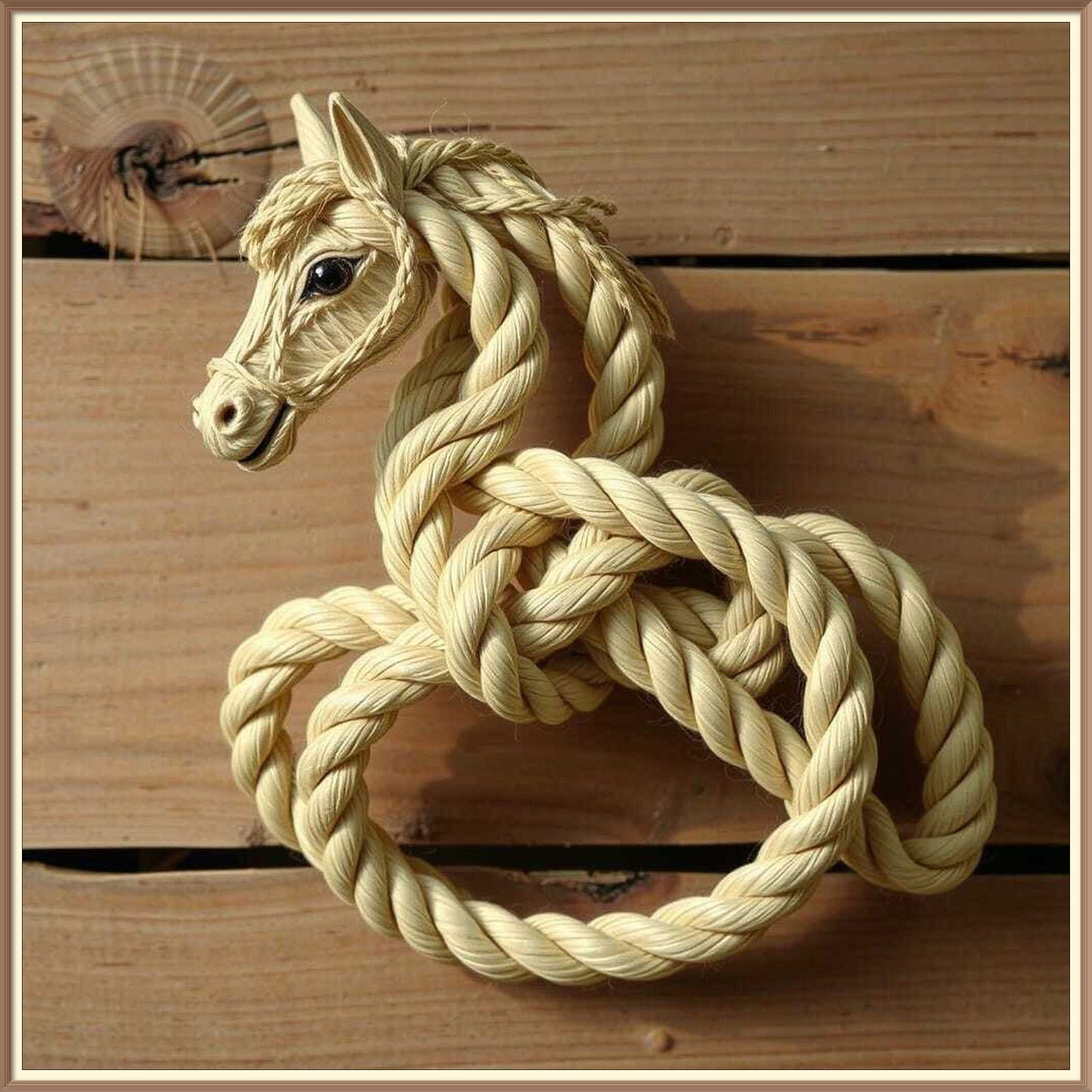  Braided and Tied Rope Unique Horse Design AI Created One of a Kind Digital Download Canvas Poster Wall Art DIY Printable DIY Craft Supply 