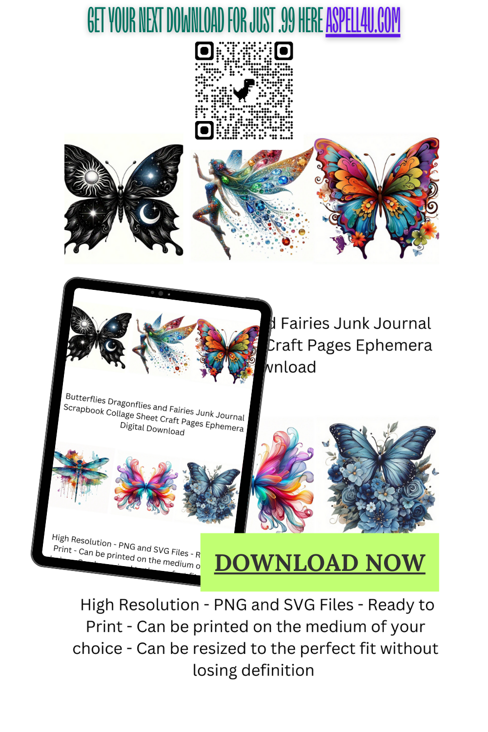 Butterflies Dragonflies and Fairies AI Created One of a Kind Digital Download Canvas Poster Wall Art Printable DIY Craft Supply Png and SVG