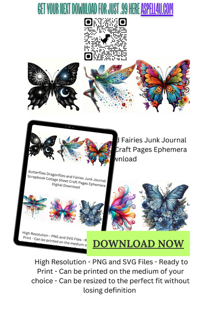 Butterflies Dragonflies and Fairies AI Created One of a Kind Digital Download Canvas Poster Wall Art Printable DIY Craft Supply Png and SVG