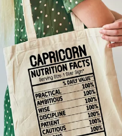 Zodiac Sign Nutrition Facts SVG Bundle