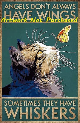 Black Cat Angel Wings Cat Lovers Art Gift 