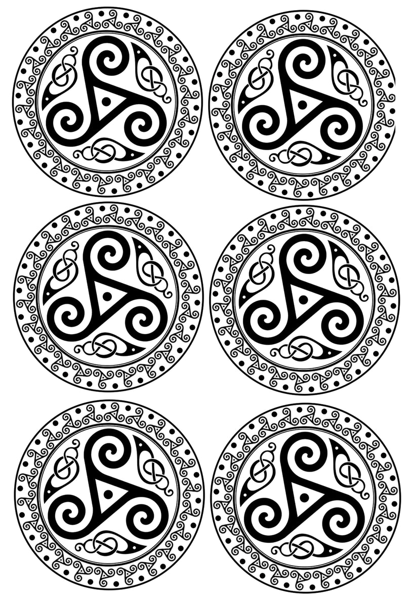 Celtic Spiral Triskelion Emblem Tattoo Stencil Bundle – Intricate Knotwork Design for Sublimation or Ink (Copy)