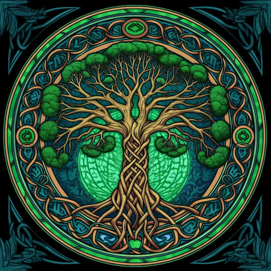 Celtic Tree of Life Nordic Symbol - Printable AI Created Hand Crafted One of A Kind - Digital Download Wall Art Print Cottage Core DIY Gift