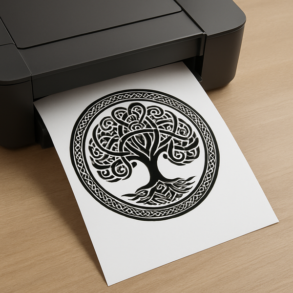 Celtic Tree of Life Tattoo Stencil Bundle – Intricate Knotwork Design for Sublimation or Ink