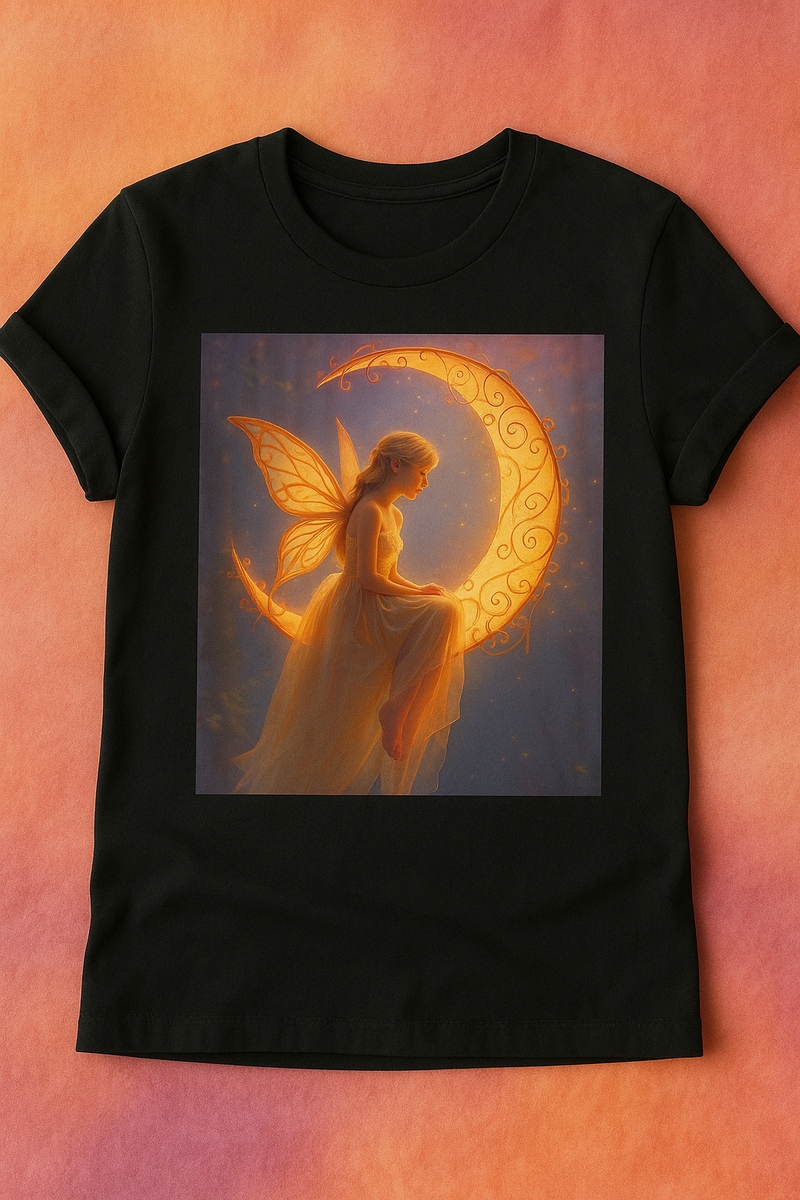 Fairy Moon Butterfly Woman JPEG | Digital Download T-Shirt, Wall Art, Book Cover, Sublimation Design | Mystical Celestial Printable AI Image