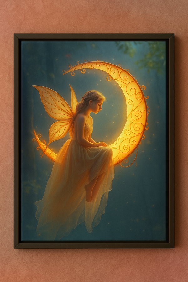 Fairy Moon Butterfly Woman JPEG | Digital Download T-Shirt, Wall Art, Book Cover, Sublimation Design | Mystical Celestial Printable AI Image