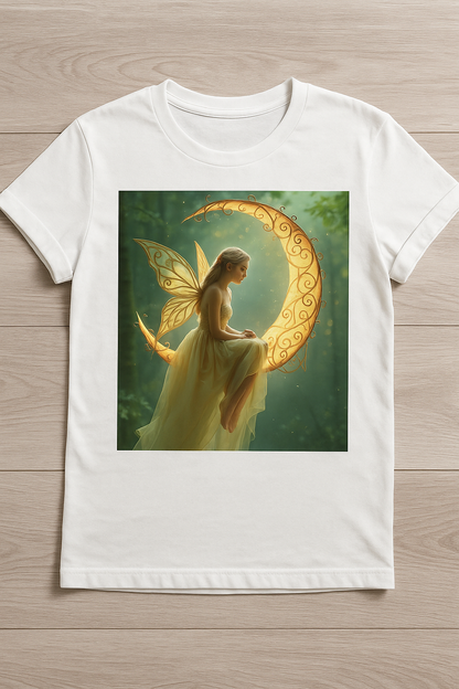 Fairy Moon Butterfly Woman JPEG | Digital Download T-Shirt, Wall Art, Book Cover, Sublimation Design | Mystical Celestial Printable AI Image