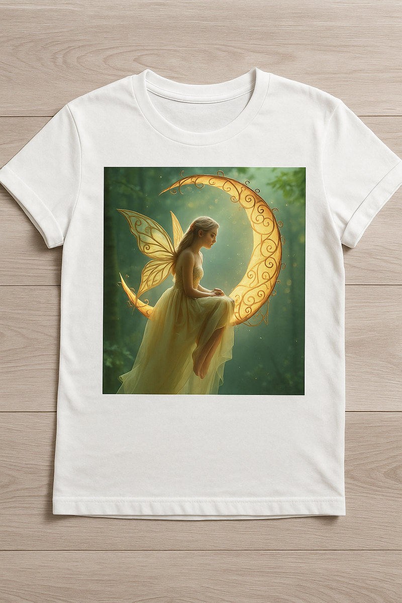 Fairy Moon Butterfly Woman JPEG | Digital Download T-Shirt, Wall Art, Book Cover, Sublimation Design | Mystical Celestial Printable AI Image
