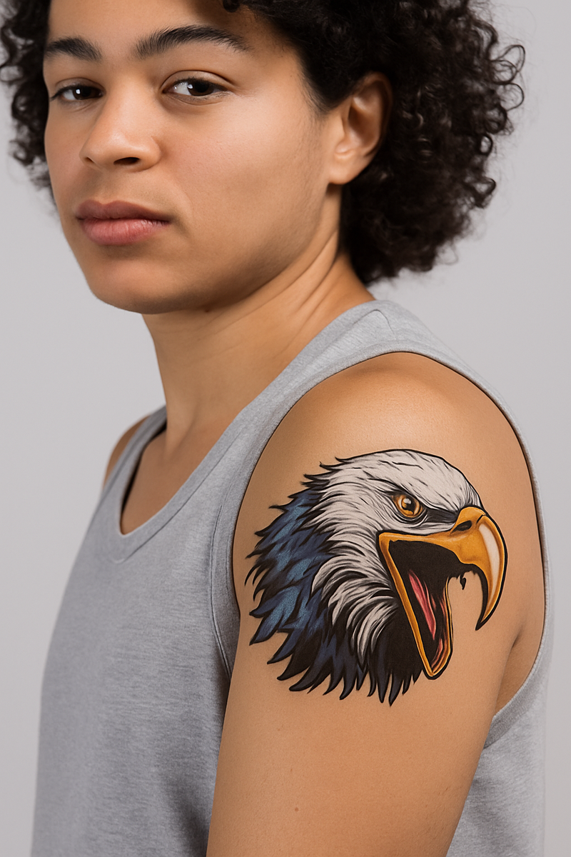 Fierce Eagle Head Clipart – Transparent PNG & Scalable SVG – Patriotic American Bald Eagle Art for Sublimation, Crafts, and Tattoo Design