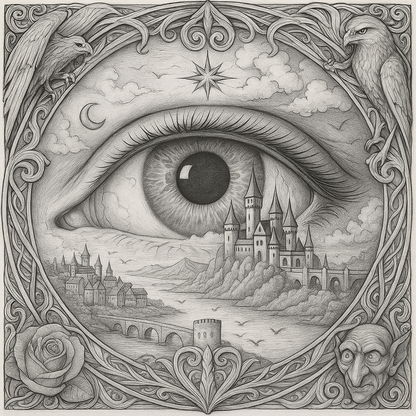 Mystic Realm Coloring Book – 10+ Greyscale Fantasy Pages for Printable Art Featuring Wizards, Phoenix, Elves, Castles & Magic Scenes