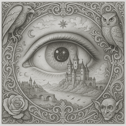 Mystic Realm Coloring Book – 10+ Greyscale Fantasy Pages for Printable Art Featuring Wizards, Phoenix, Elves, Castles & Magic Scenes