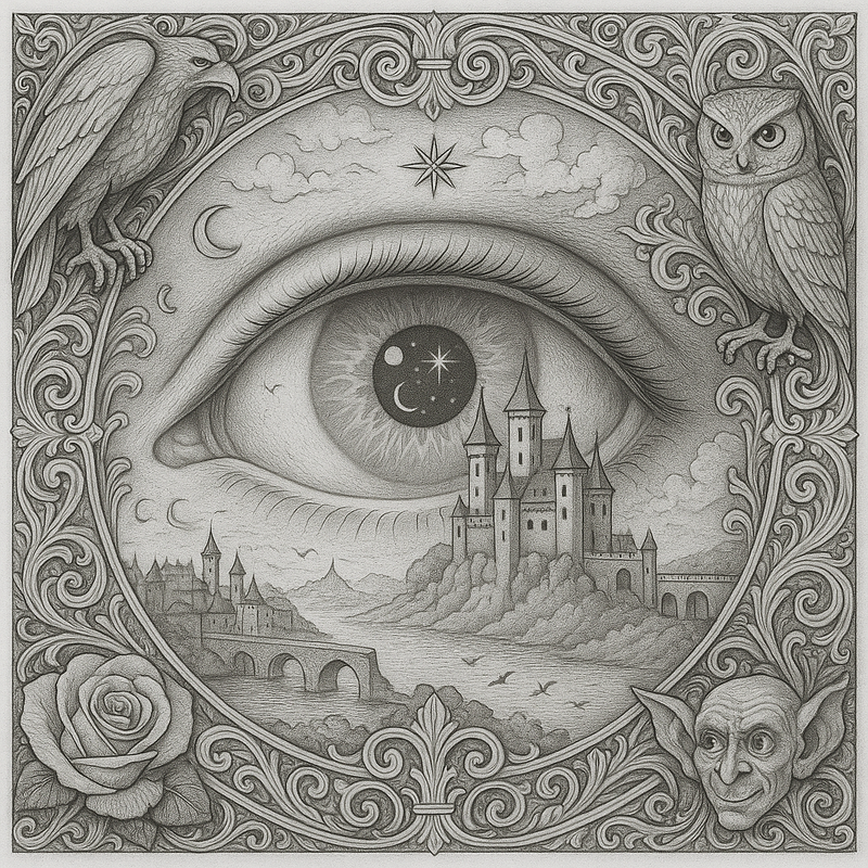 Mystic Realm Coloring Book – 10+ Greyscale Fantasy Pages for Printable Art Featuring Wizards, Phoenix, Elves, Castles & Magic Scenes