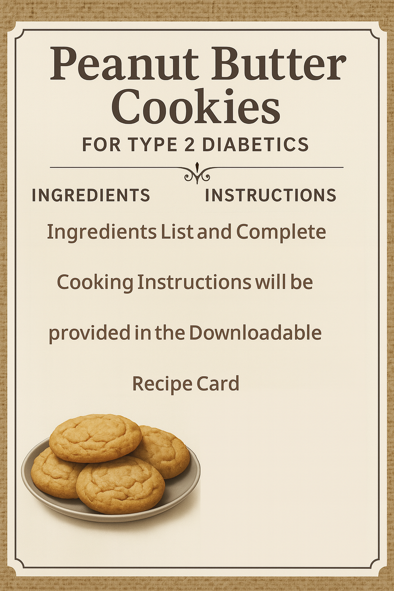 Diabetic-Friendly Cookie Recipe Card Set JPG PDF – Chocolate Chip, Peanut Butter, Peanut Butter Chocolate Chip Skinny Chocolate – Printables
