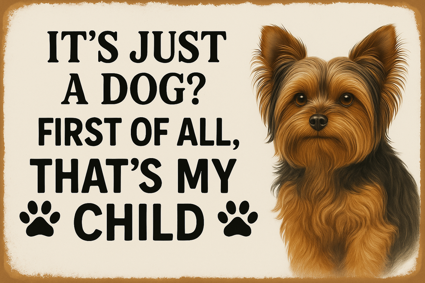 It's Just a Dog? That's My Child – Customizable Printable Pet Sign with Transparent PNG for Any Dog Breed | Funny Digital Wall Art Download