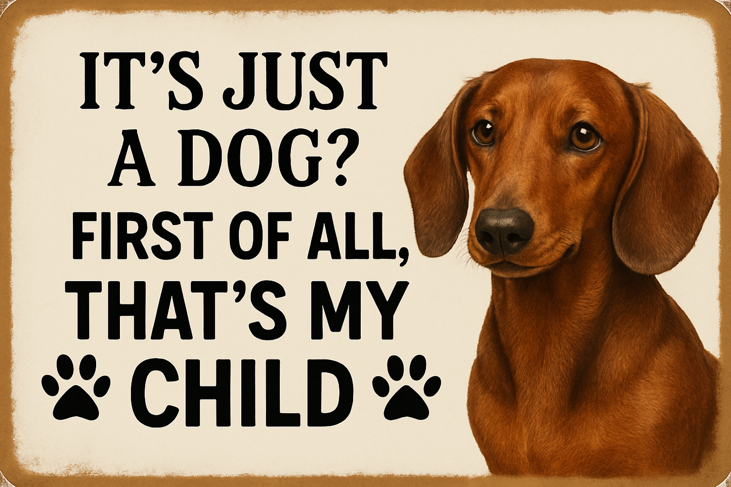 It's Just a Dog? That's My Child – Customizable Printable Pet Sign with Transparent PNG for Any Dog Breed | Funny Digital Wall Art Download