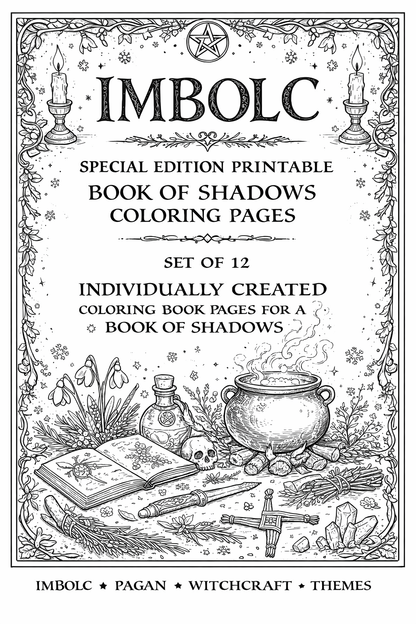 Imbolc Coloring Book Pages Printable Grimoire Pagan Sabbat Ritual Coloring Sheets Witchcraft Coloring Book Digital Download