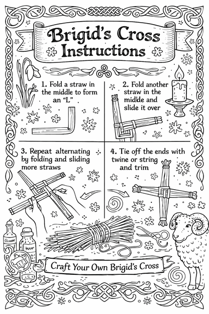 Imbolc Coloring Book Pages Printable Grimoire Pagan Sabbat Ritual Coloring Sheets Witchcraft Coloring Book Digital Download