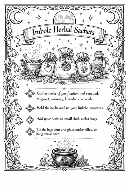 Imbolc Coloring Book Pages Printable Grimoire Pagan Sabbat Ritual Coloring Sheets Witchcraft Coloring Book Digital Download