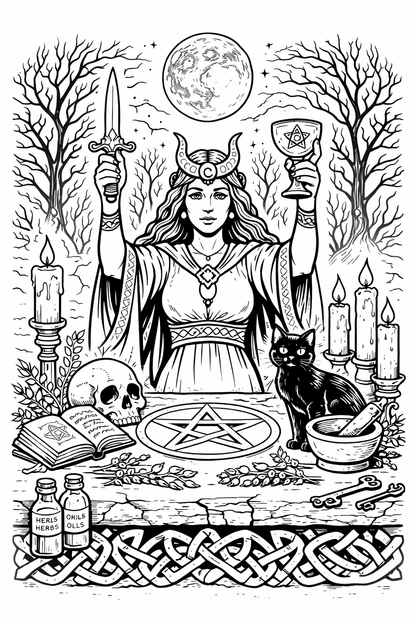Imbolc Coloring Book Pages Printable Grimoire Pagan Sabbat Ritual Coloring Sheets Witchcraft Coloring Book Digital Download