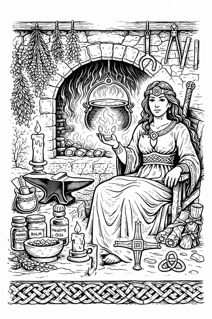 Imbolc Coloring Book Pages Printable Grimoire Pagan Sabbat Ritual Coloring Sheets Witchcraft Coloring Book Digital Download