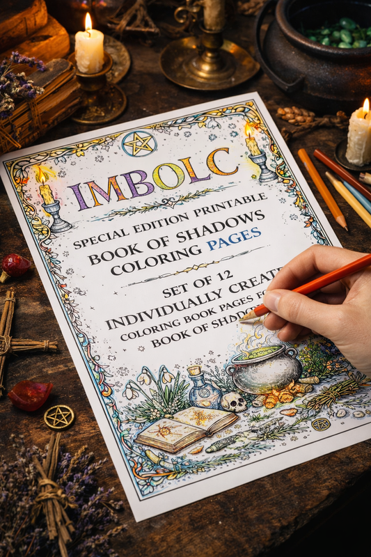 Imbolc Coloring Book Pages Printable Grimoire Pagan Sabbat Ritual Coloring Sheets Witchcraft Coloring Book Digital Download