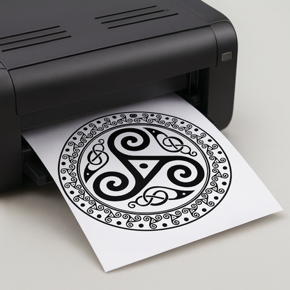 Celtic Spiral Triskelion Emblem Tattoo Stencil Bundle – Intricate Knotwork Design for Sublimation or Ink (Copy)