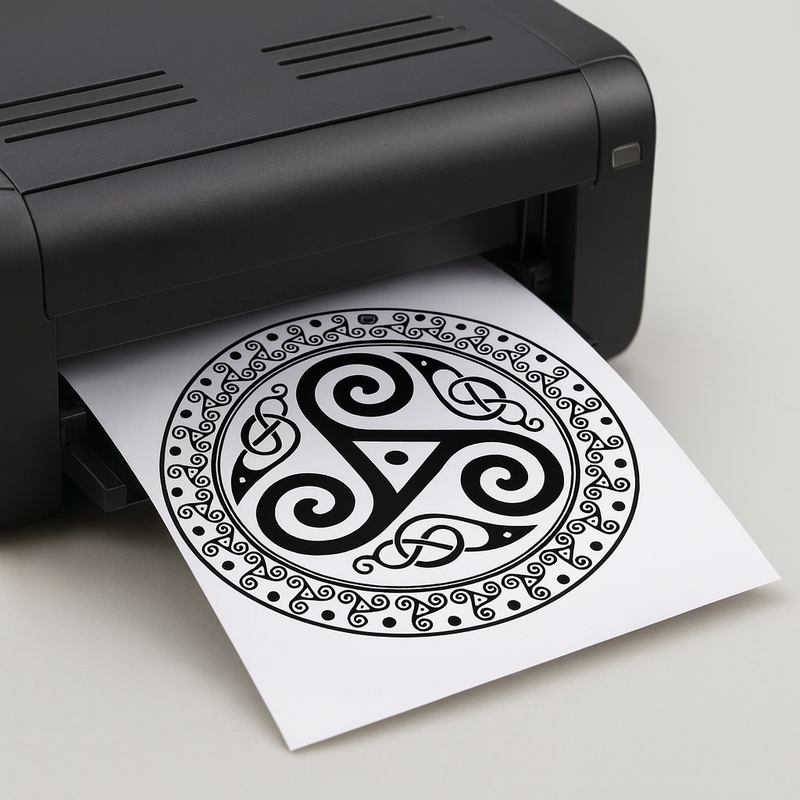 Celtic Spiral Triskelion Emblem Tattoo Stencil Bundle – Intricate Knotwork Design for Sublimation or Ink (Copy)
