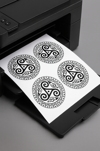 Celtic Spiral Triskelion Emblem Tattoo Stencil Bundle – Intricate Knotwork Design for Sublimation or Ink (Copy)