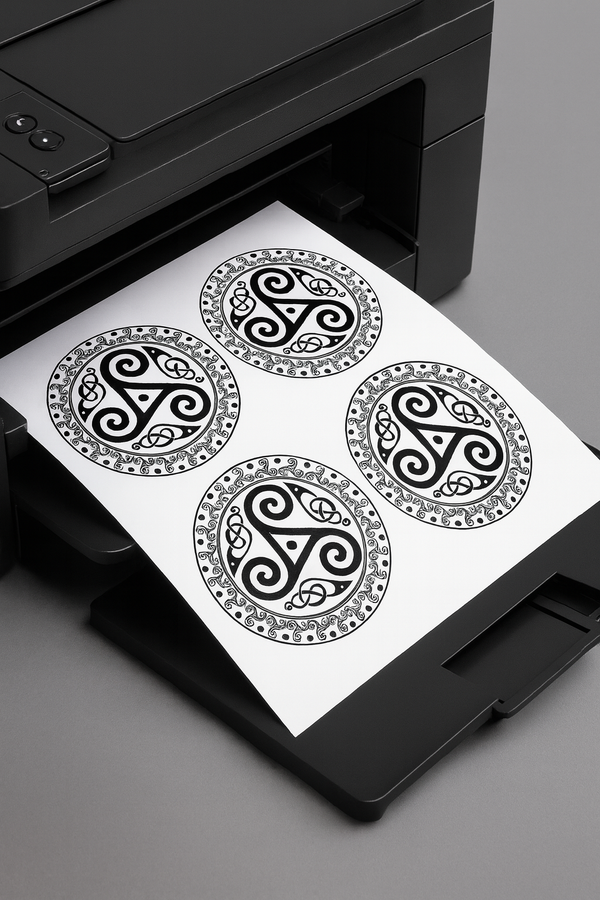 Celtic Spiral Triskelion Emblem Tattoo Stencil Bundle – Intricate Knotwork Design for Sublimation or Ink (Copy)