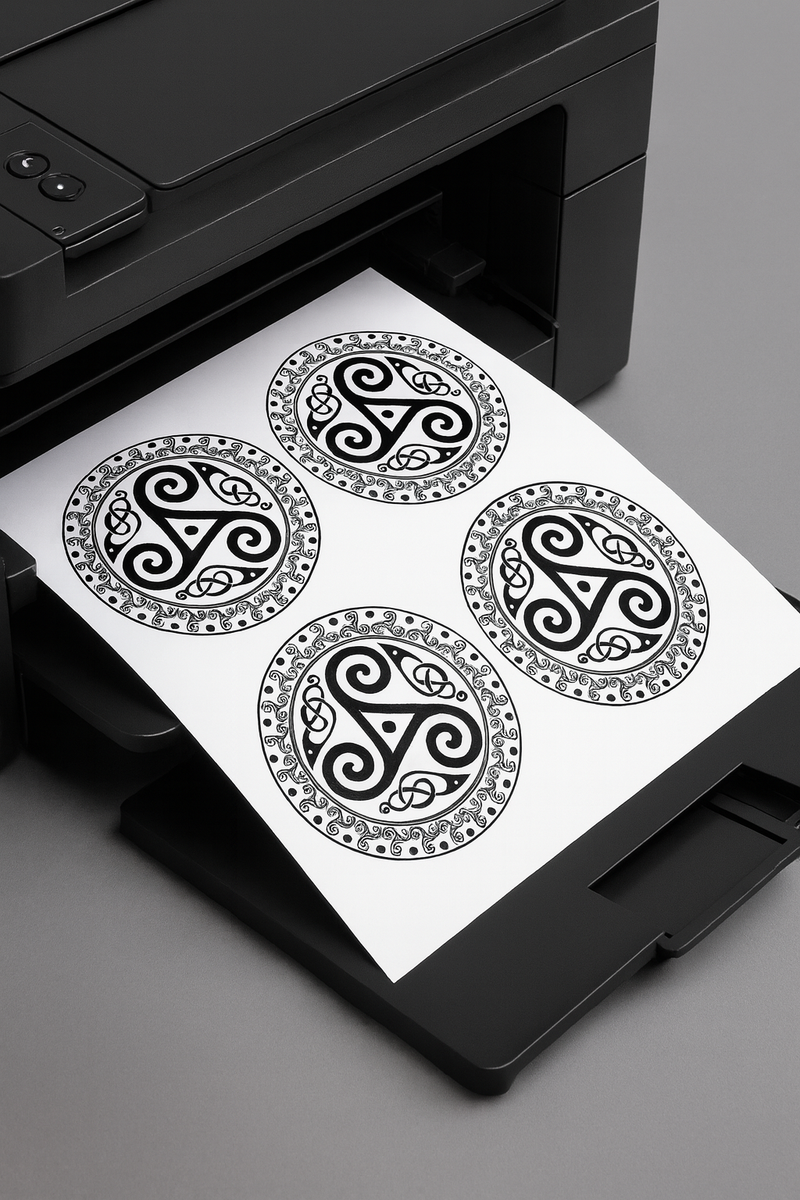 Celtic Spiral Triskelion Emblem Tattoo Stencil Bundle – Intricate Knotwork Design for Sublimation or Ink (Copy)