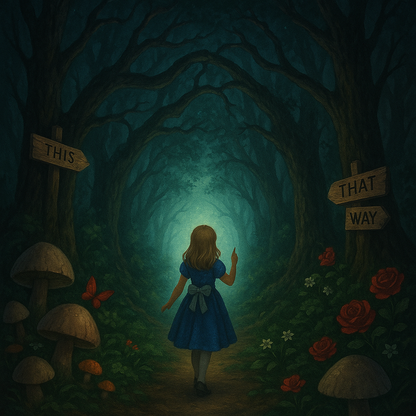 Alice in Forest Wonderland - Cheshire Cat - Digital Download - Canvas Poster - One of A Kind Print - Custom Made AI Designed