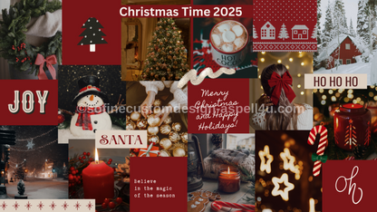 Christmas Vision Board & Card Printable Canva Template Craft Supply No Signup Instant Download with QR Code Print, and Edit with your PHONE 