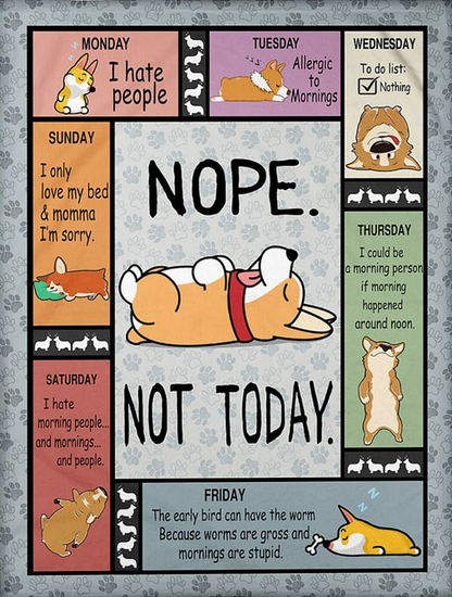 Corgi NOPE Not Today Stacked Cupcake Theft Digital Download Art Print