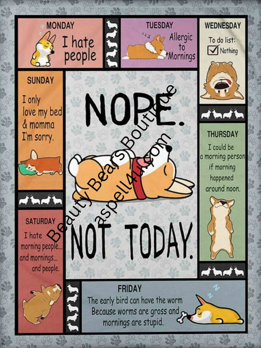 Corgi Calendar Funny Quote for Each Day of the Week  - Digital Download  Cottage Core - Create Your Own Art - Digital Download - Custom Wall Print - Retro Vintage Style DIY Art - Gift for Friend